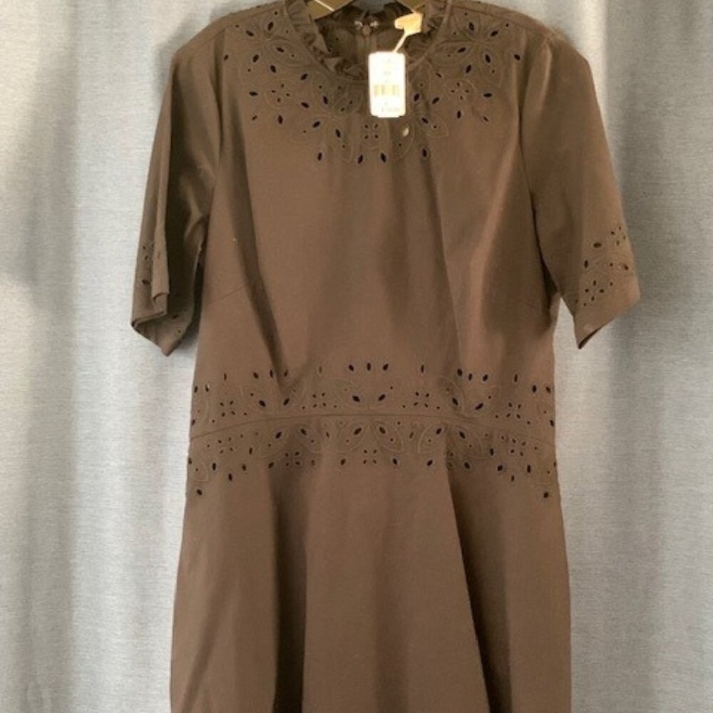 Shoshanna Embroidered Cotton Twill Hazel Dress